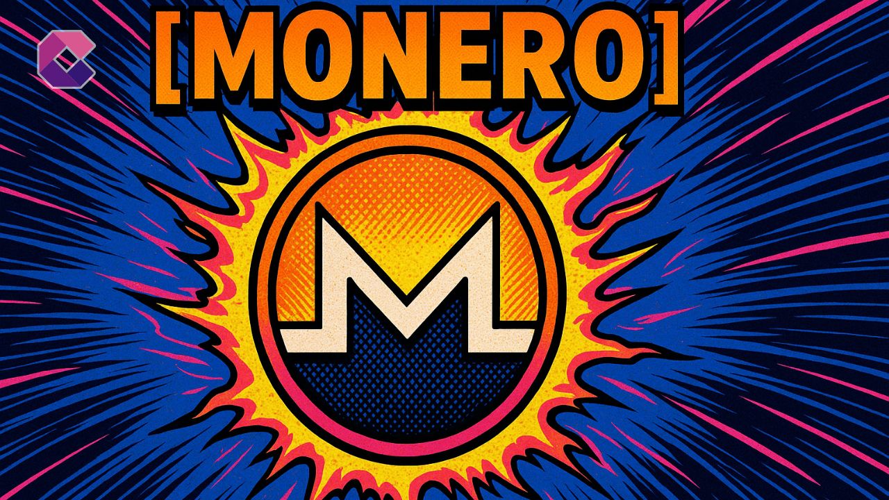 Il logo di Monero in stile pop art pubblcitario