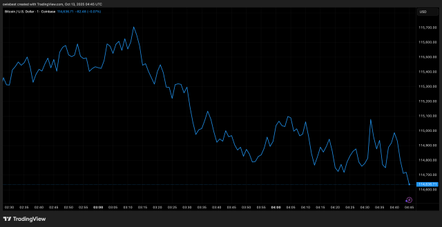 Andamento di Bitcoin - Fonte TradingView