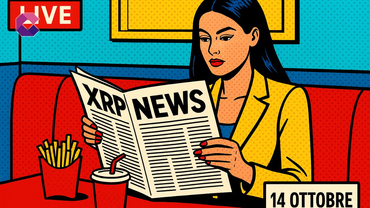 Immagine di una donna seduta in un fast food che legge un giornale