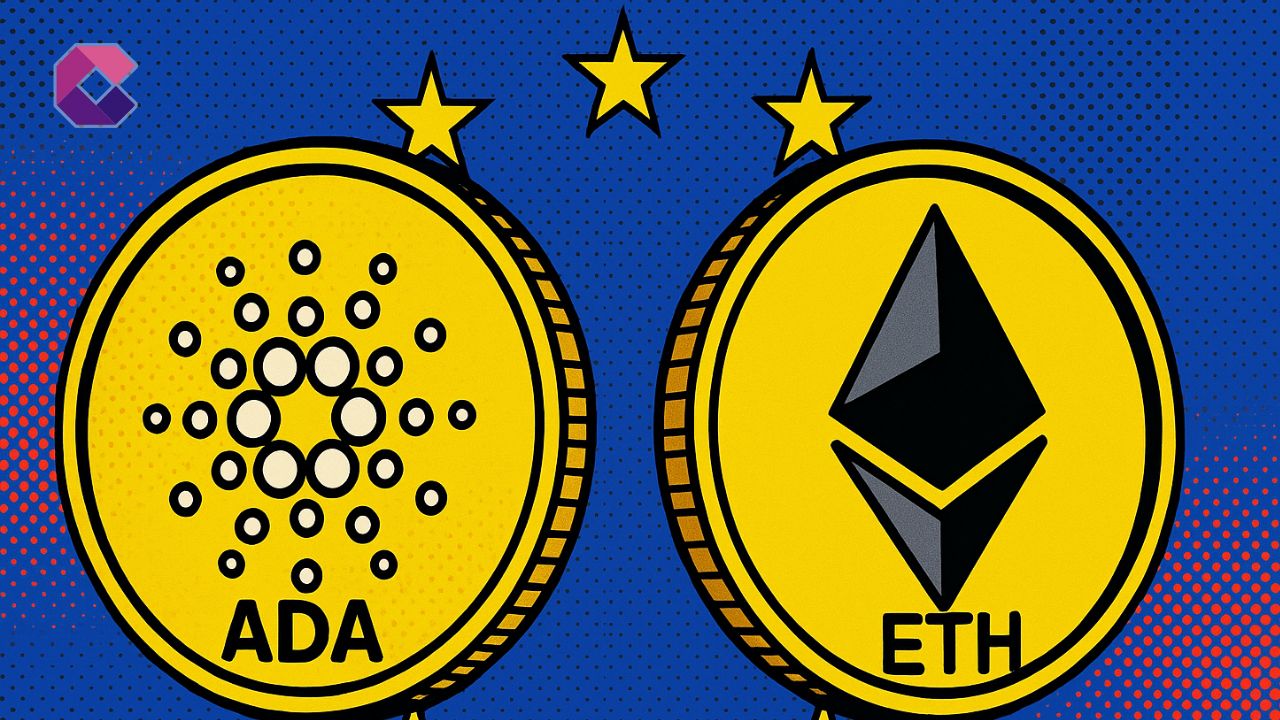 ADA batte ETH in Europa - Immagine in stile pop art