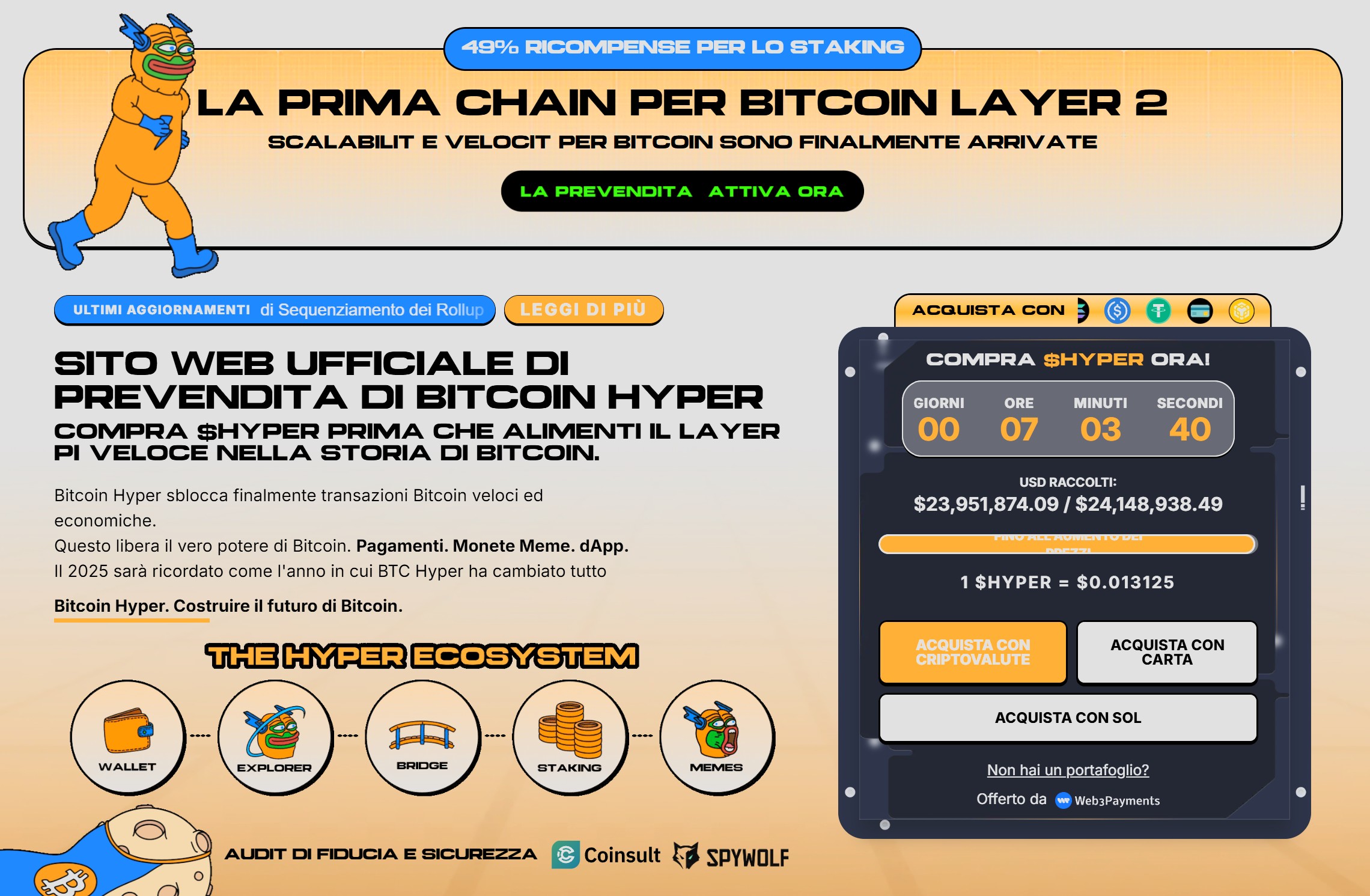 Immagine estrapolata dalla home page del sito ufficiale di Bitcoin Hyper