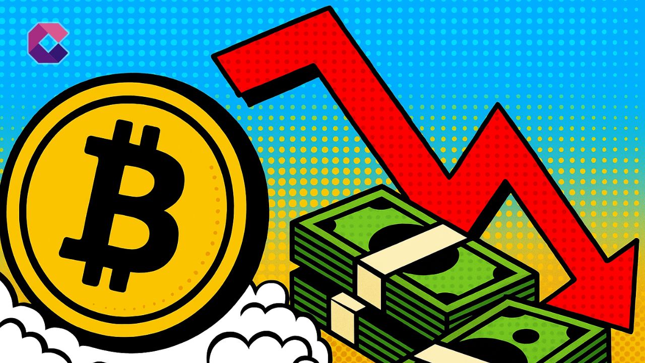 Previsione prezzo Bitcoin - Illustrazione in stile pop art