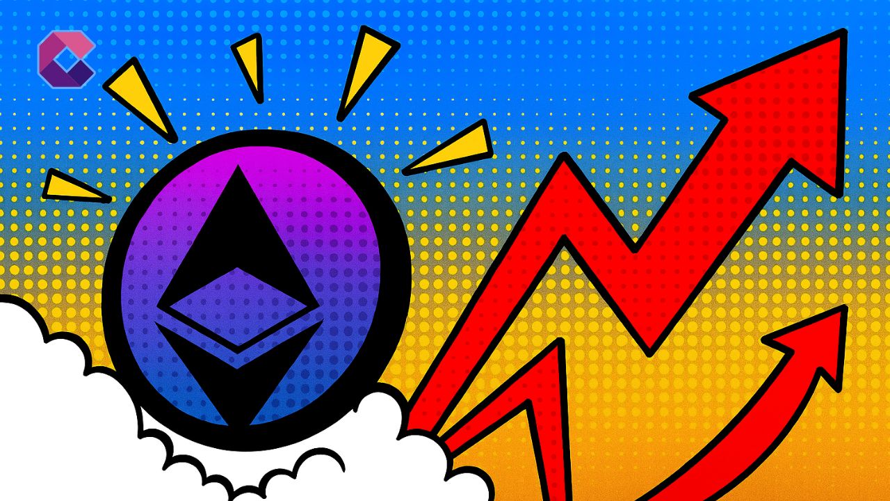 ETH punta a un nuovo ATH - Illustrazione in stile pop art - Cryptonews Italia