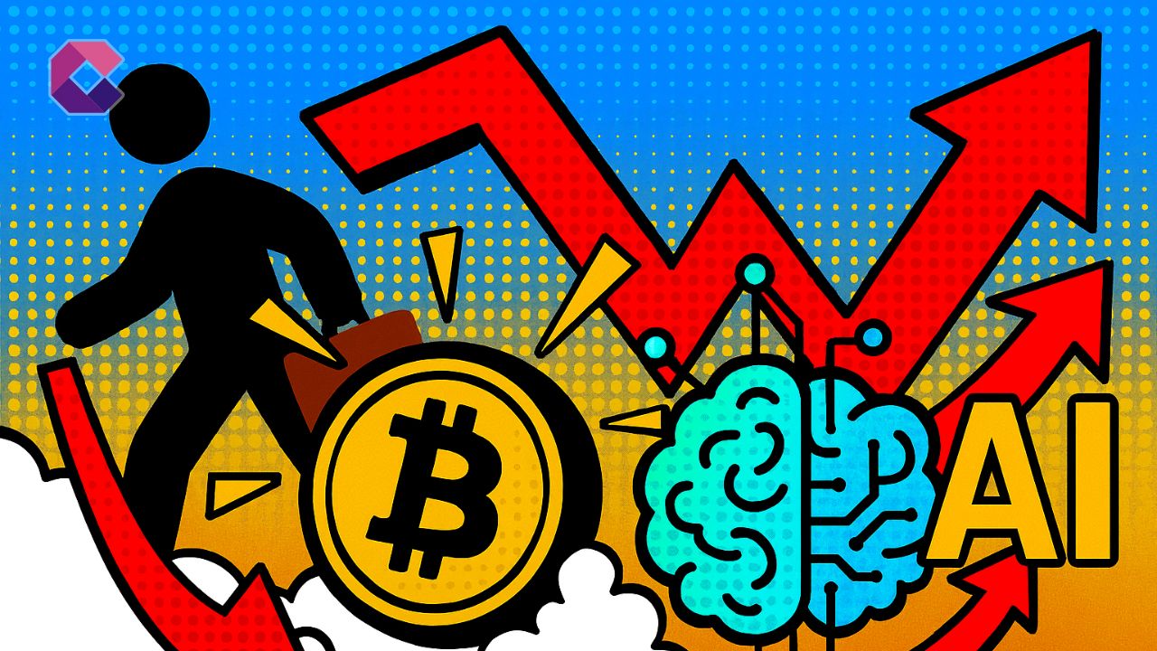 L'impatto sul lavoro crypto dell'AI - Illustrazione in stile pop art - Cryptonews Italia