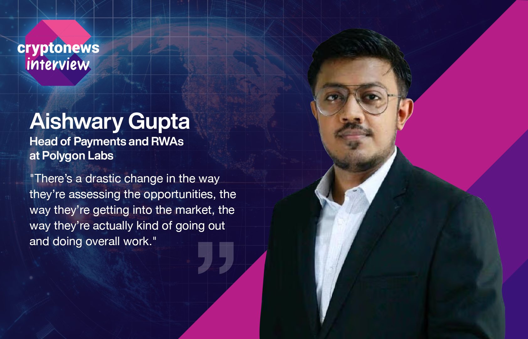 Foto di Aishwary Gupta con una citazione dell'intervista