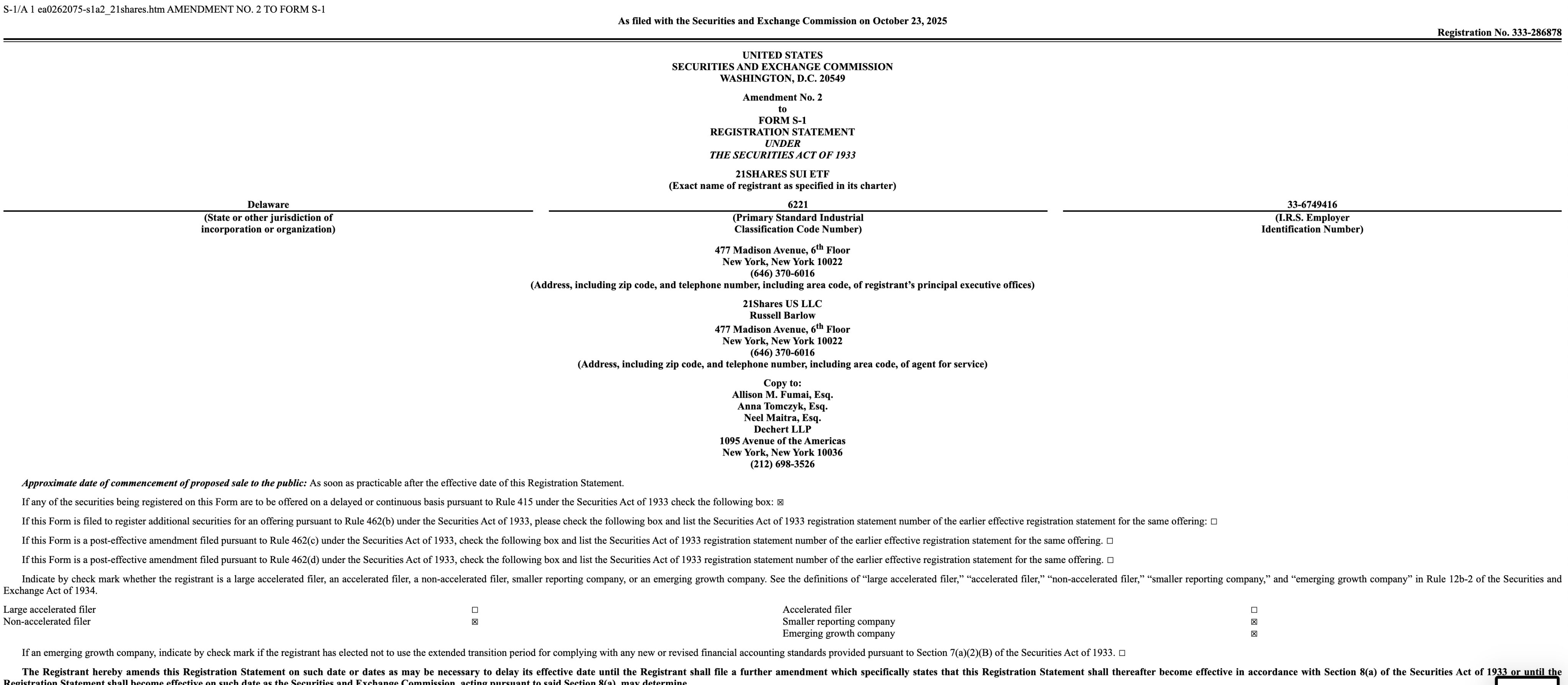 Immagine esplicativa per il contenuto dell'articolo sull'ETF SUI di 21Shares