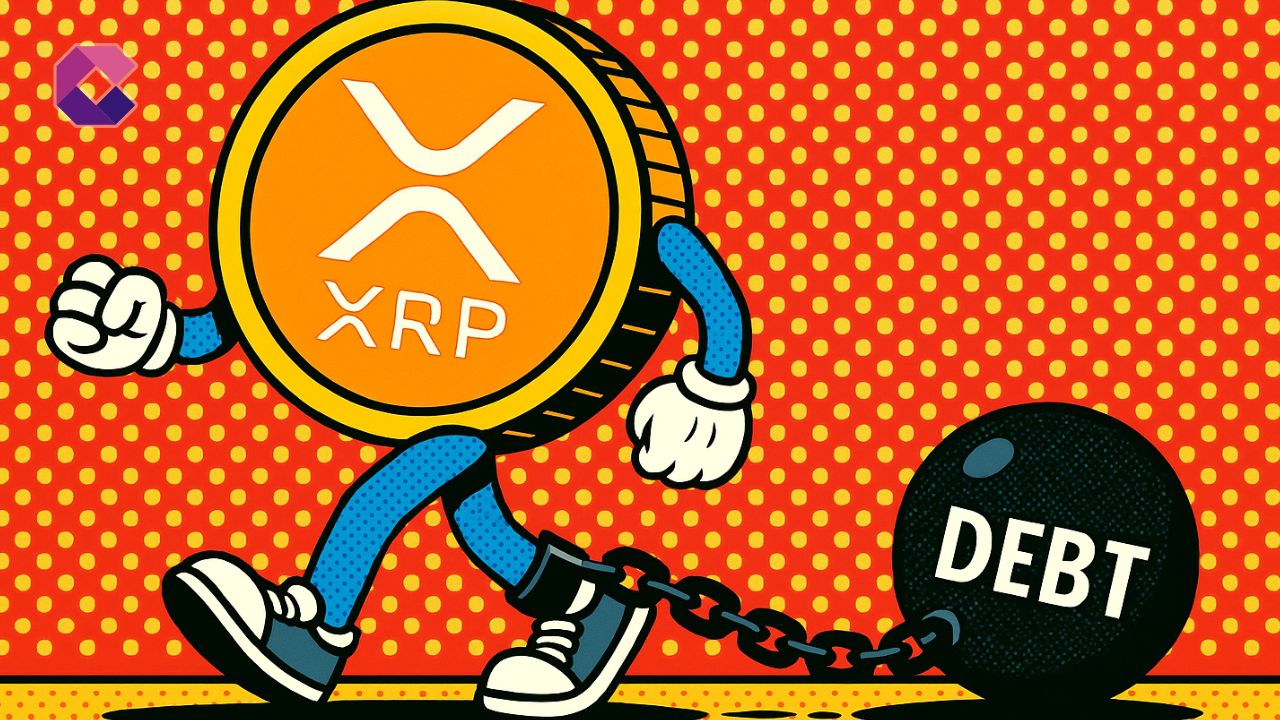 Immagine di un token crypto XRP che cammina