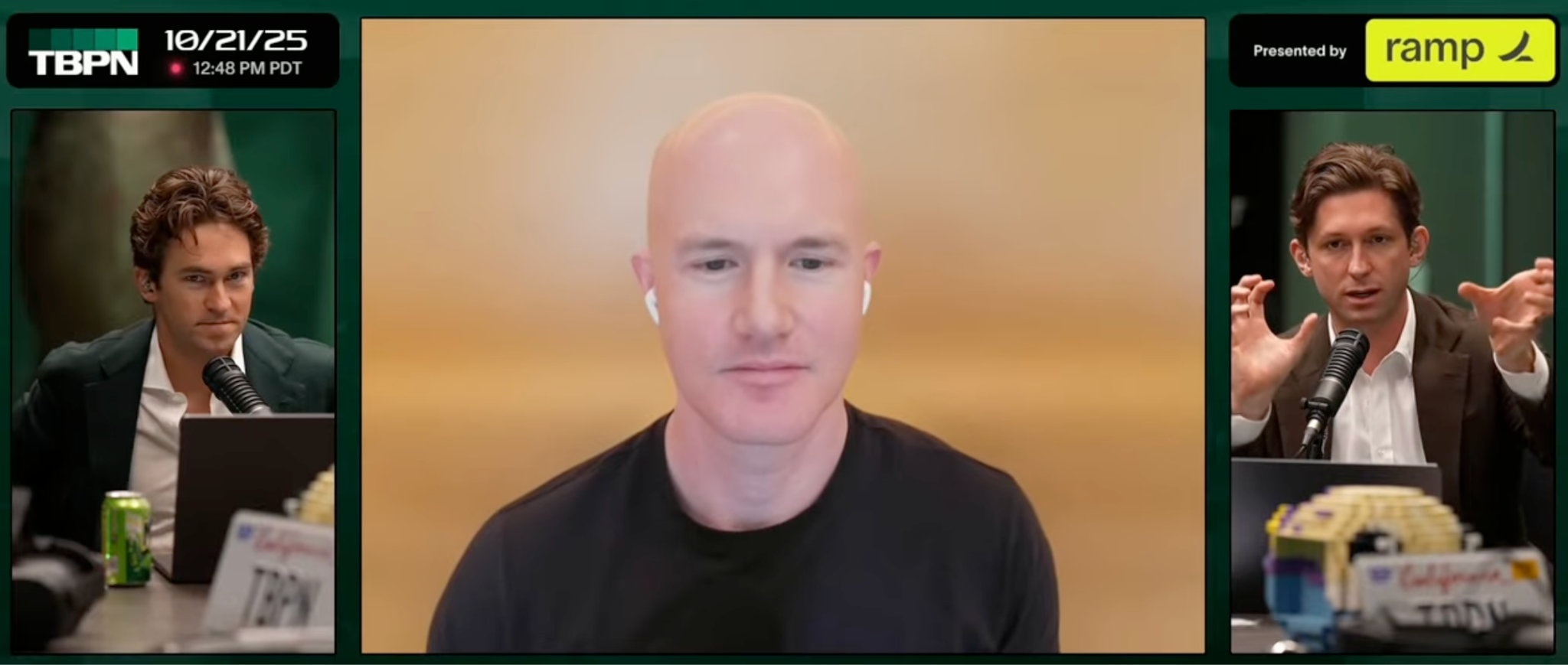 screenshot da YouTube inerente l'intervista a Brian Armstrong