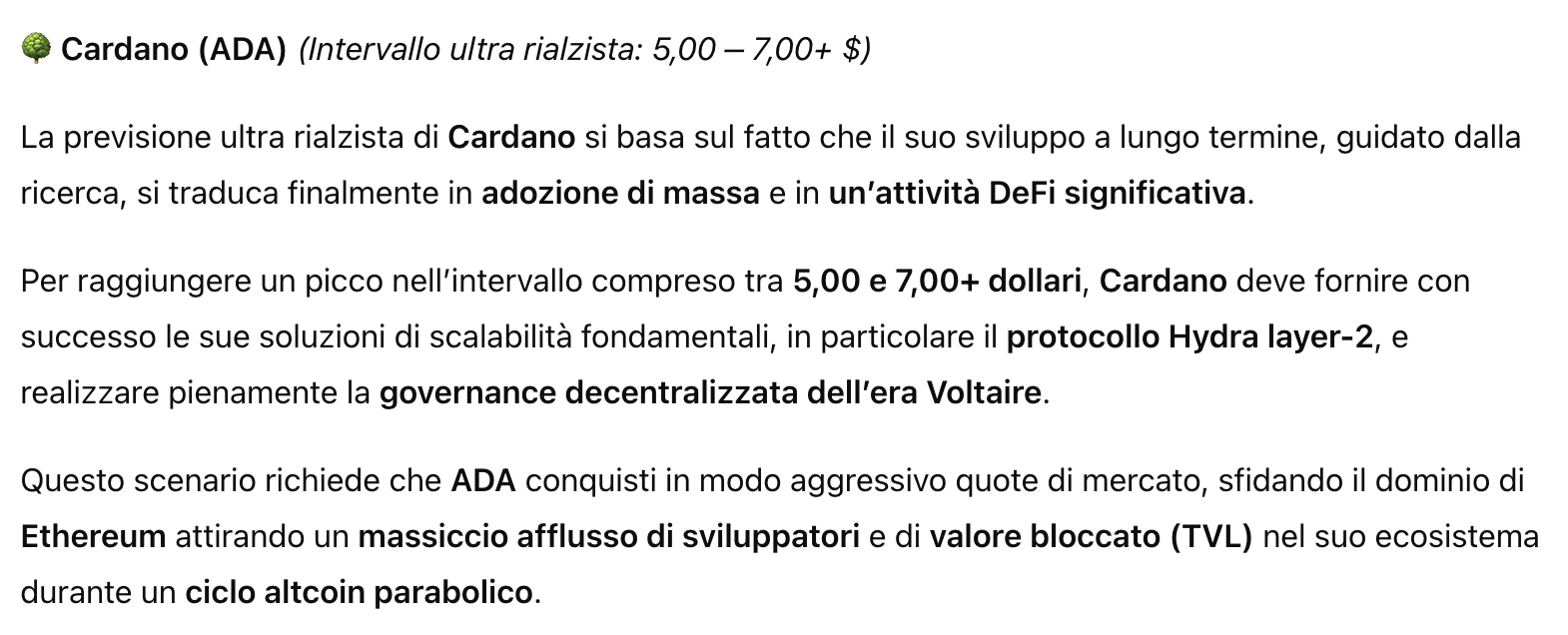 Previsione del prezzo