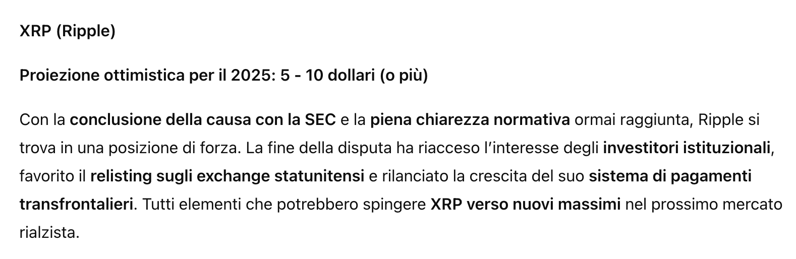 Previsione di DeepSeek.