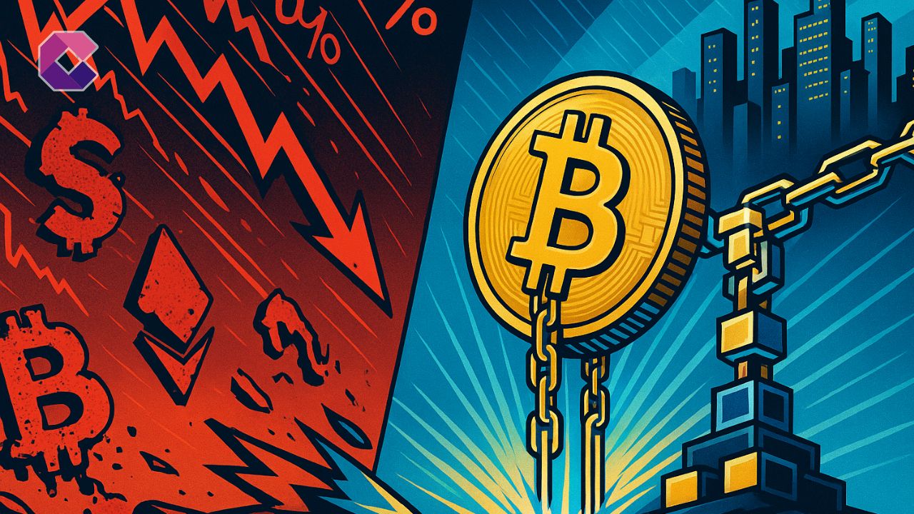 Bitcoin affonda tra grafici rossi ma resta ancorato da fondamenta solide.