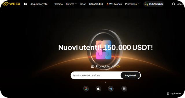 Weex - piattaforme per trading crypto con leva finanziaria