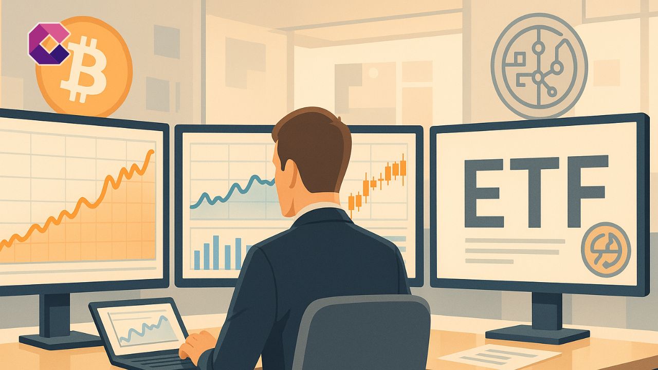 Andamento ETF - Illustrazione pop art - Cryptonews Italia