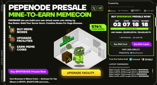 Ecosistema di mining e dati presale di PEPENODE