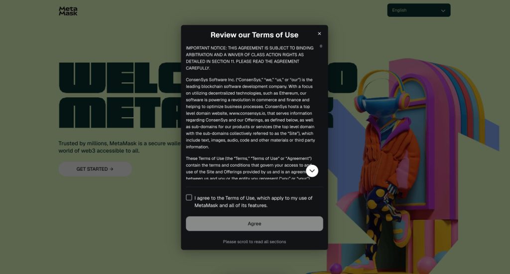 إنشاء محفظة MetaMask جديدة