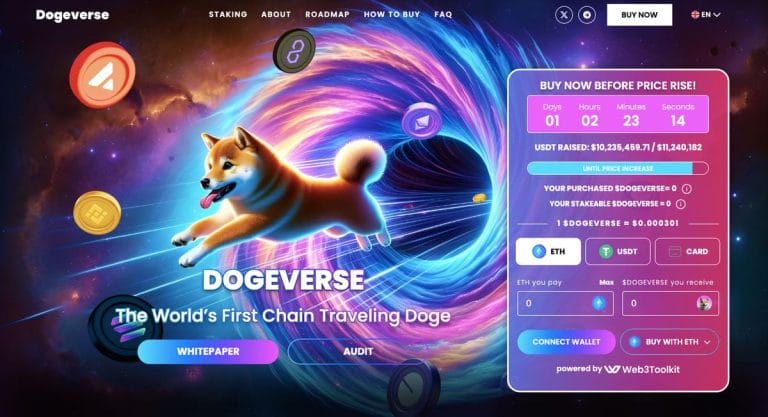 حصيلة اكتتاب عملة الميم الجديدة Dogeverse متعدّدة شبكات البلوكتشين تتجاوز علامة 10 مليون دولار