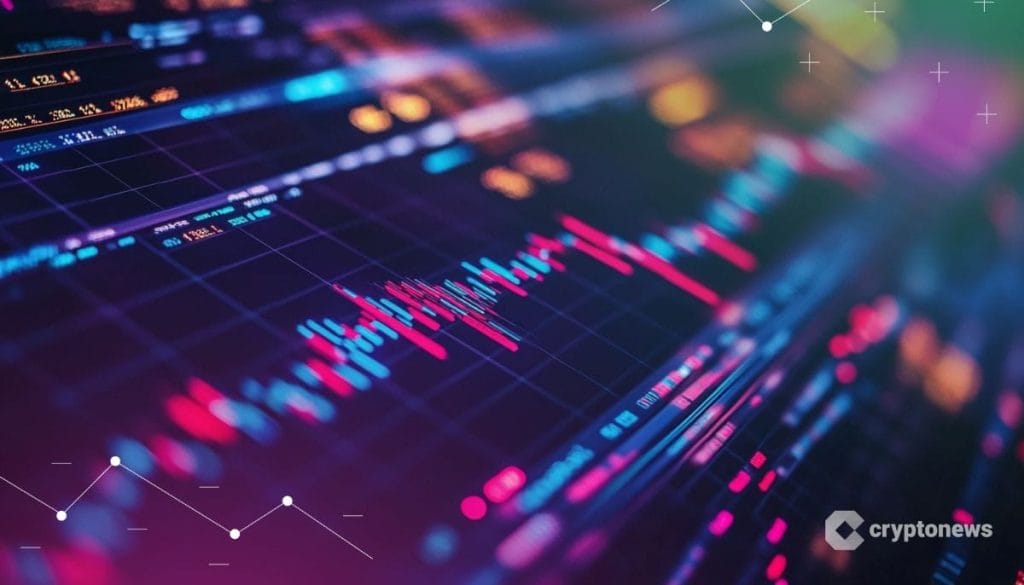 شاشة تظهر مخططاً بيانياً لسعر أصل متأرجح
