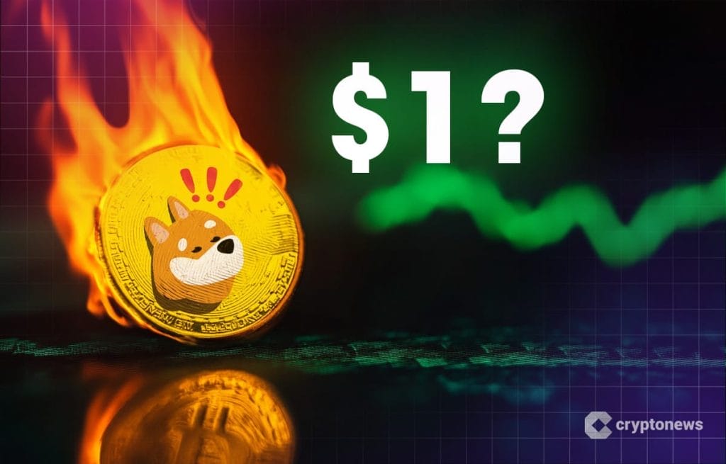 مجسم معدني مشتعل لعملة بونك وبجانبه تساؤل حول إمكانية بلوغ قيمتها علامة 1$