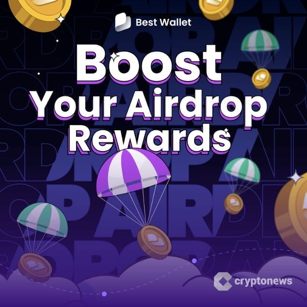 إعلان ترويجي لمحفظة Best Wallet يركز على زيادة مكافآت التوزيع المجاني
