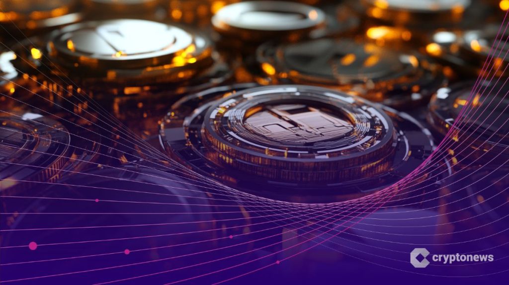 دوائر تمثل أشكالاً لعملات رقمية