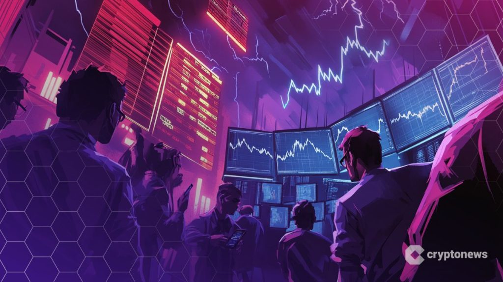 أشخاص يراقبون شاشات متعددة تعرض مخططات بيانية للأسعار وبيانات السوق
