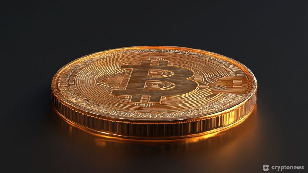 عملة معدنية تحمل شعار بيتكوين