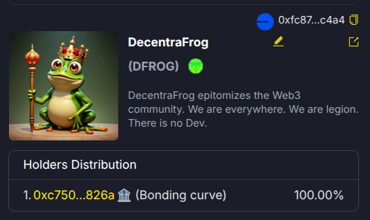 بيانات عملة DFROG في منصة Ape Store