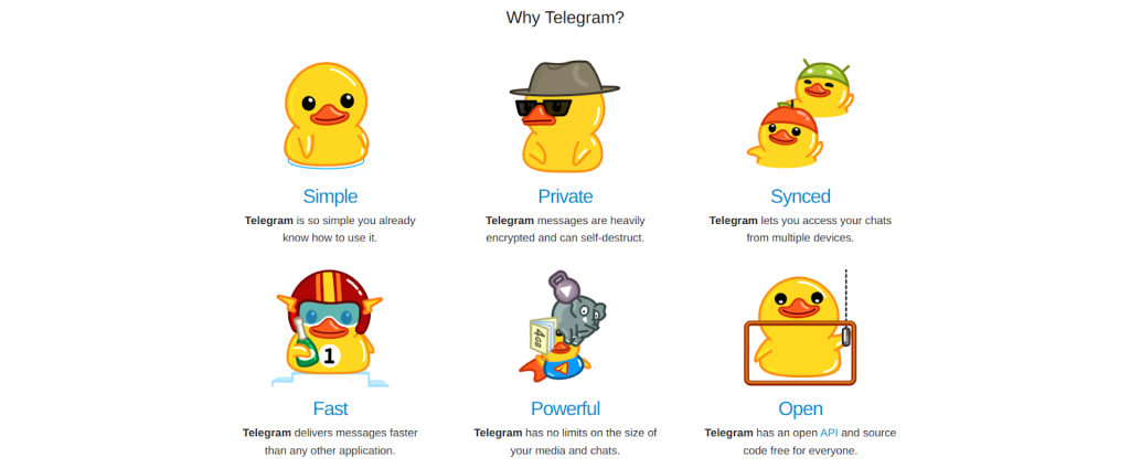 ميزات تيليجرام