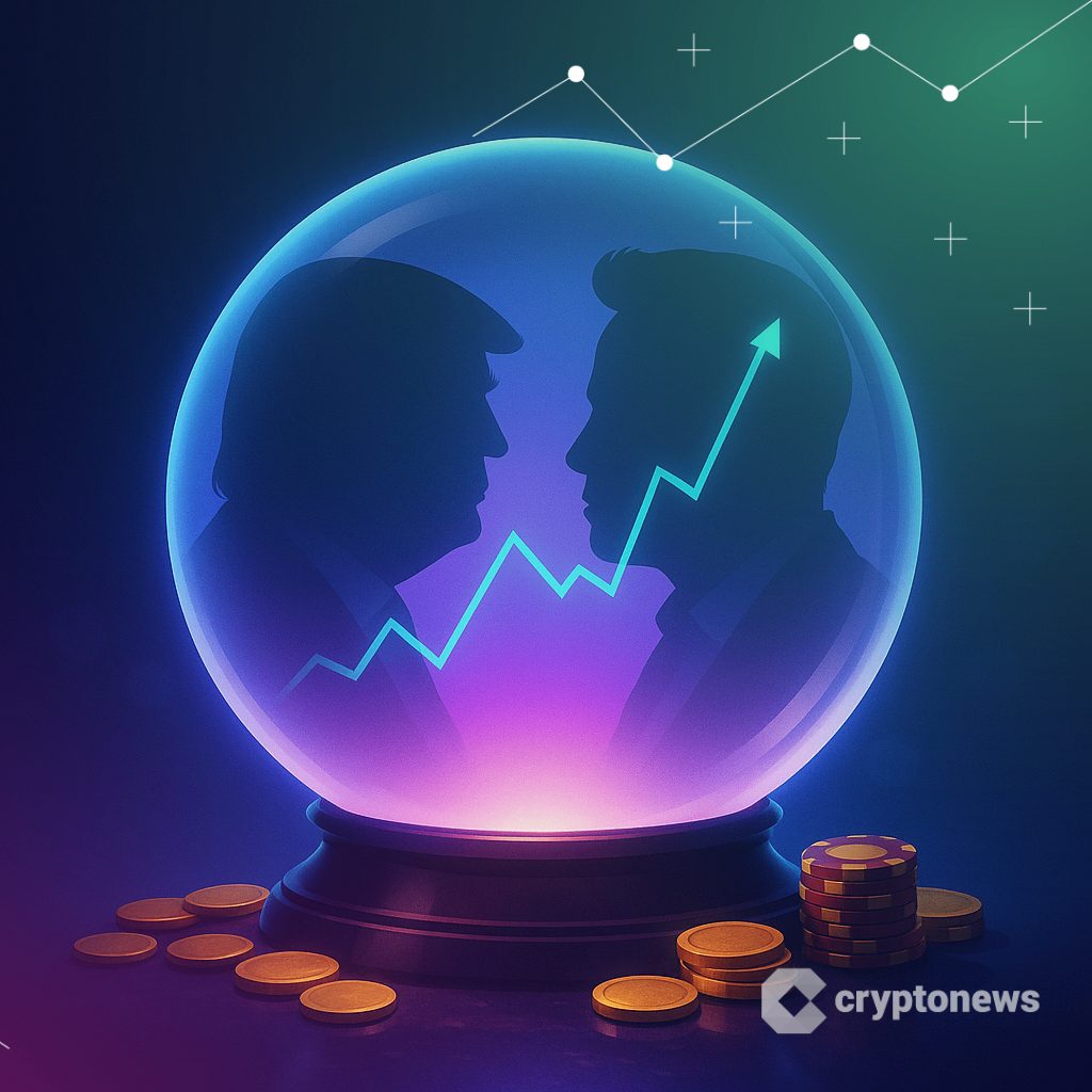 صورة ظليّة لكل من ترامب وماسك وجهاً لوجه، وفيشات المراهنات المتراصة تميل إلى توقع فوز الأخير
