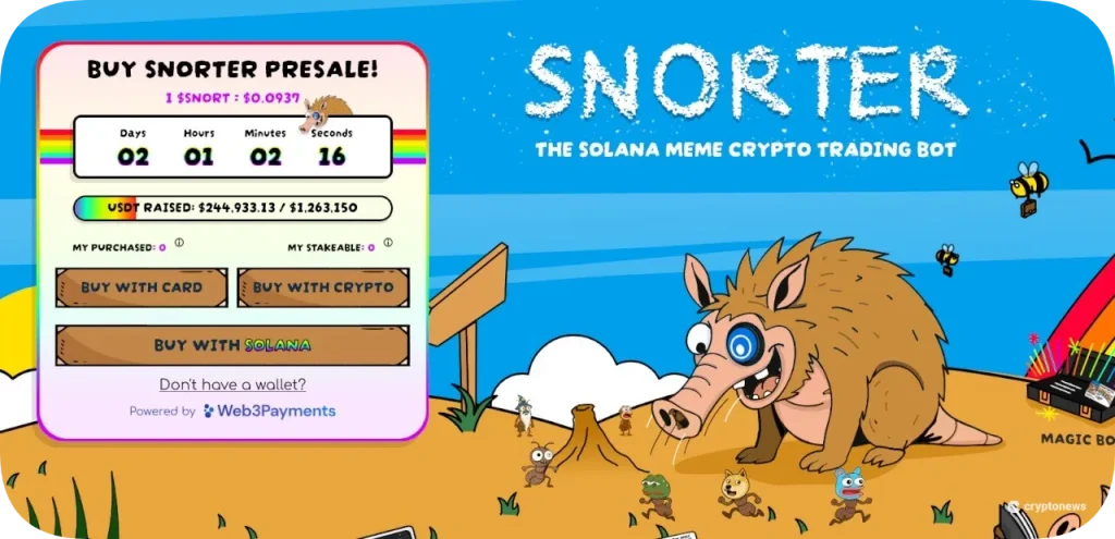 عملة سنورتر بوت (Snorter Bot: $SNORT) – عملة ميم مع بوت تداول ذكي