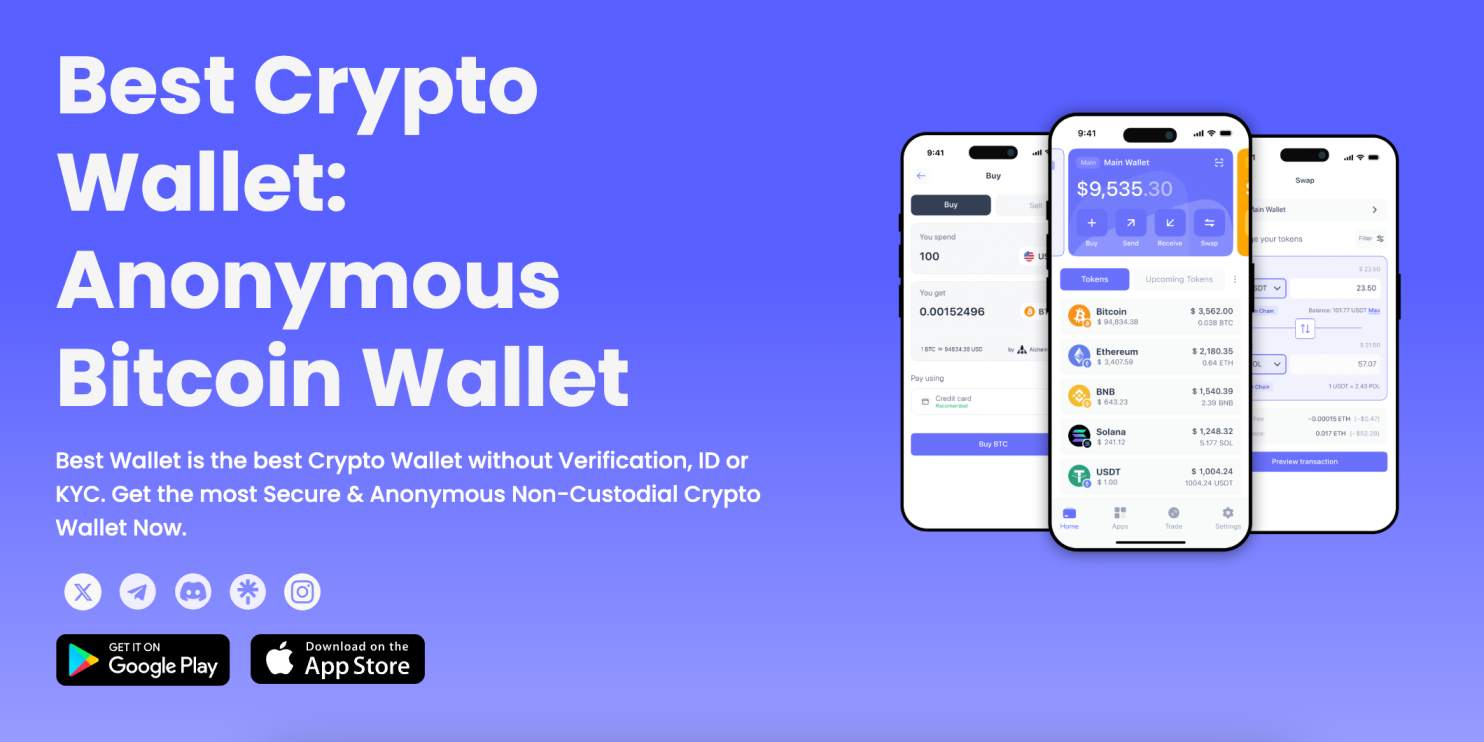الصفحة الرئيسية لمحفظة Best Wallet