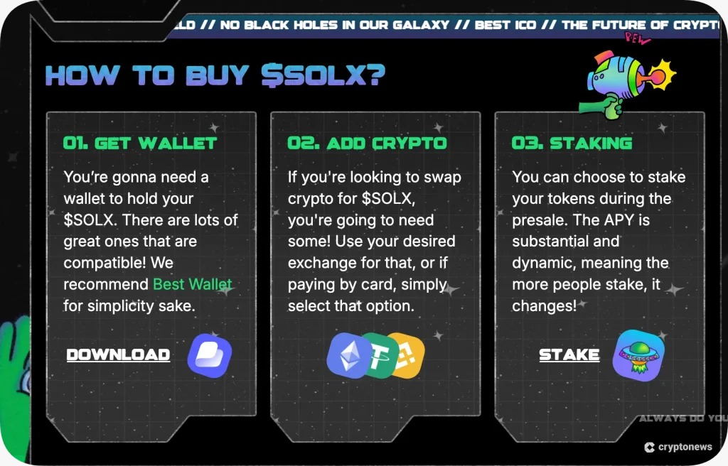 كيفية شراء عملة SOLX ورهنها واستبدالها بعملات أخرى