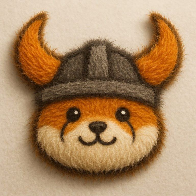 كلب عملة فلوكي من الفراء وبقبعة فايكينج