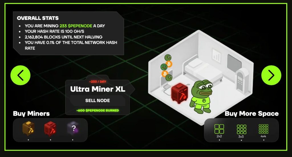 شكل توضيحي لمنصة التعدين الافتراضية وطريقة عرض بياناتها