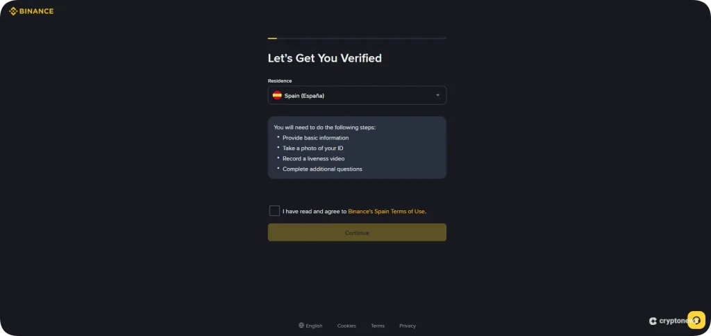 إكمال التحقق من الهوية (KYC)