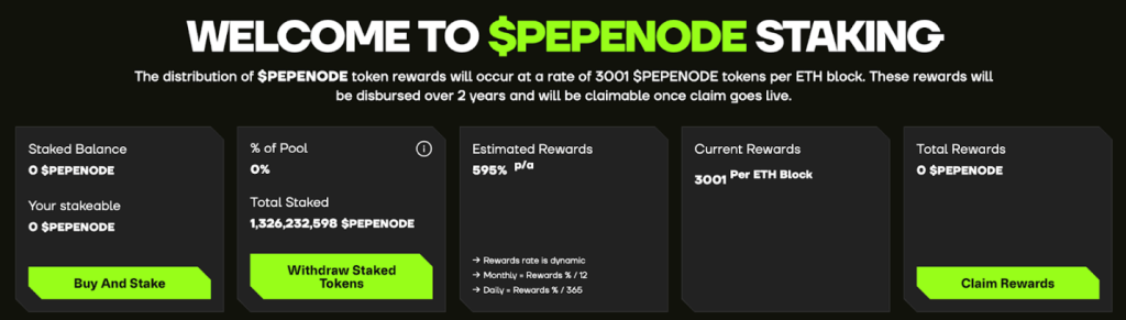 Pepenode Coin Status